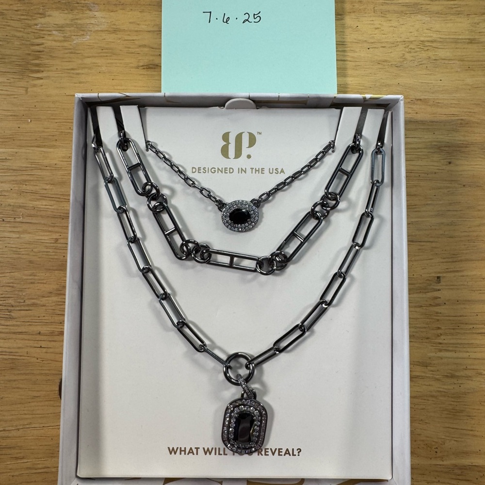 Chic Black and Silver Necklace Set by BP